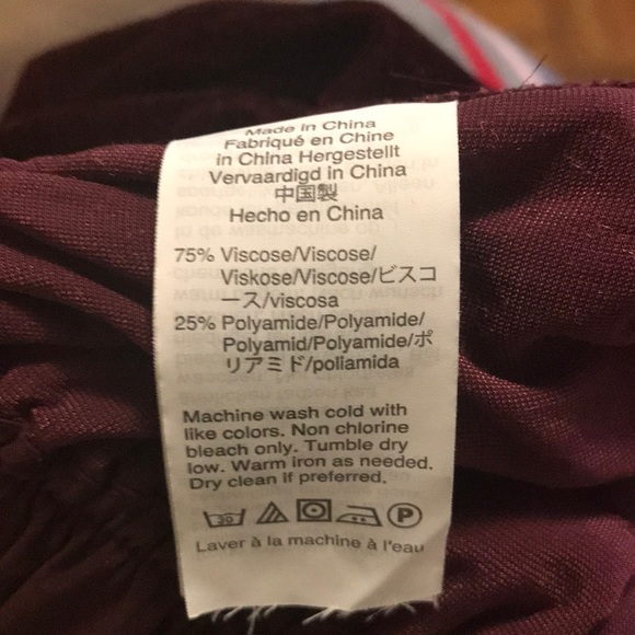 MADEWELL VELVET HUSTON PANTS BURGUNDY SZ XS - Picture 4 of 4